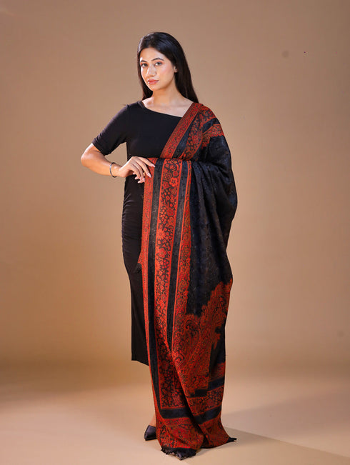 Women's Jamawar Aari Embroidery Wool Shawl